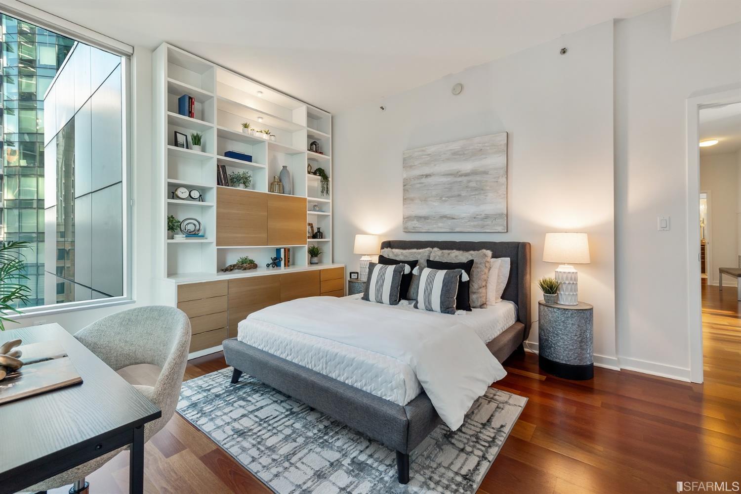 Bedroom 3 with Molteni built-in cabinets.