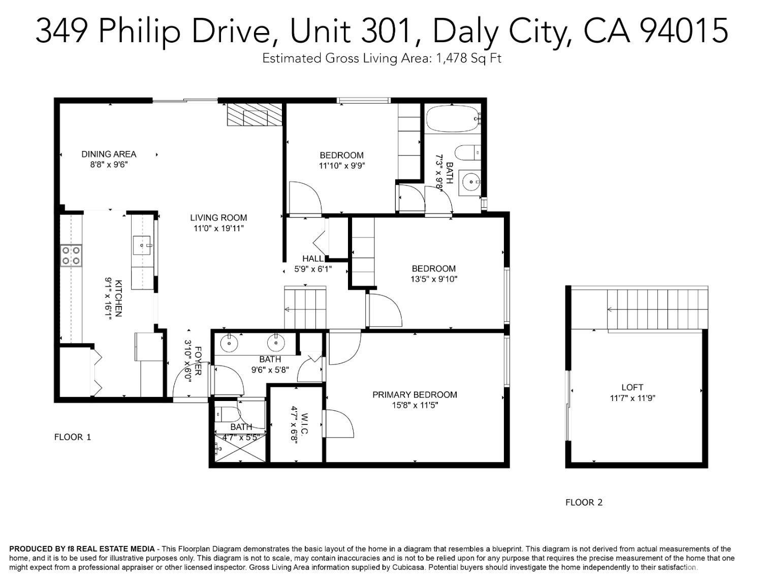 Detail Gallery Image 2 of 39 For 349 Philip Dr #301,  Daly City,  CA 94015 - 3 Beds | 2 Baths