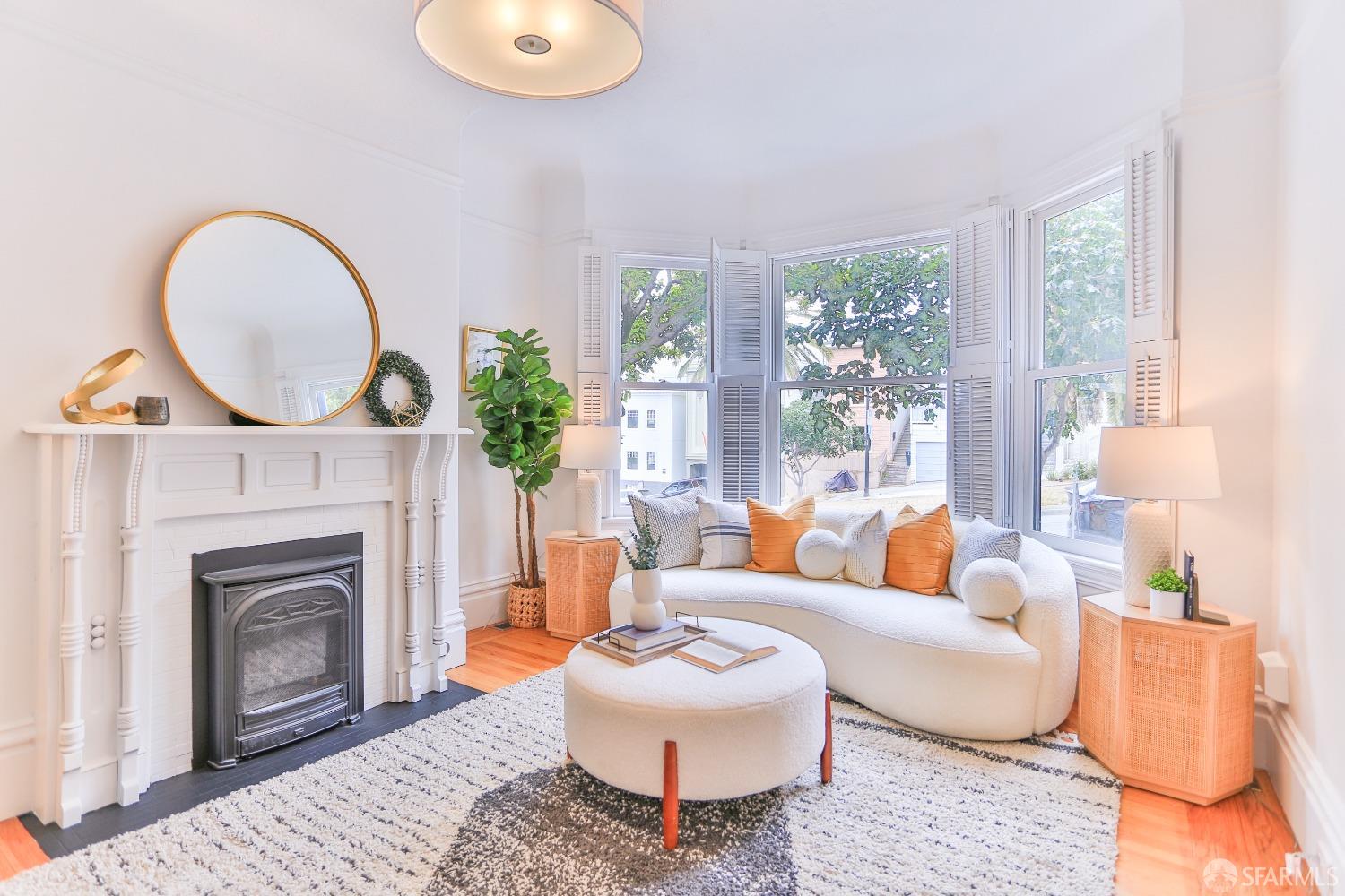 1281 Dolores Street San Francisco, California Discover a spacious 1,510 SQFT three-bedroom flat, featuring cozy gas fireplaces, a sprawling private sun deck with breathtaking Bay views, and a lush landscaped yard on a massive 3,125 sqft lot. Situated at one of Dolores Street's highest points, precisely at Clipper between 25th and 26th, this property offers not only size but also an unmatched location where Dolores Park, Bernal Heights, Noe Valley, The Mission, the South-Bay Commute, and Glen Park converge. Want it all? Ask about the entire three-unit building.
