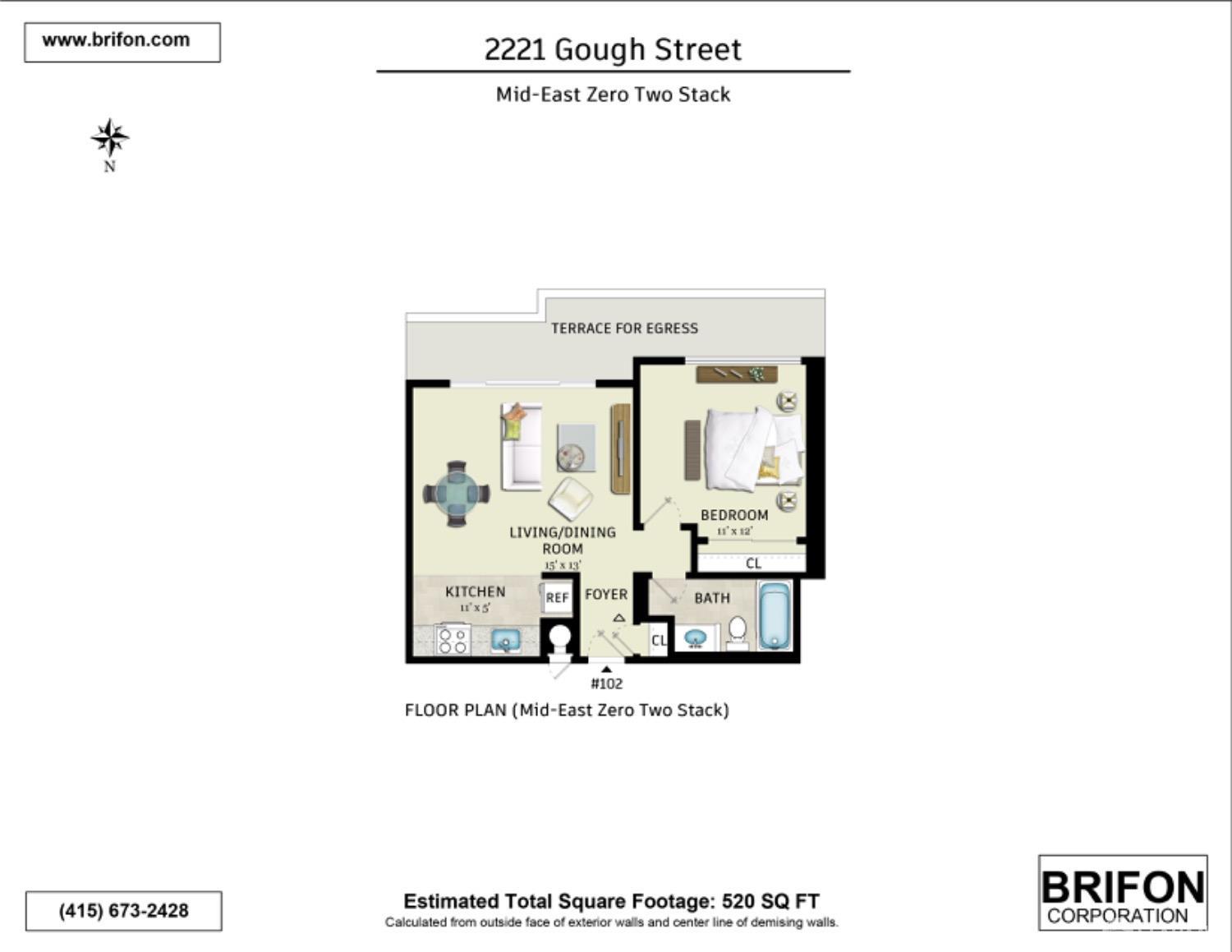 Detail Gallery Image 6 of 20 For 2221 Gough St #102,  San Francisco,  CA 94109 - 1 Beds | 1 Baths