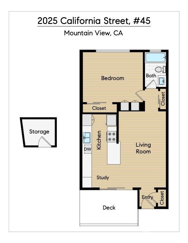 Detail Gallery Image 27 of 28 For 2025 California St #45,  Mountain View,  CA 94040 - 1 Beds | 1 Baths
