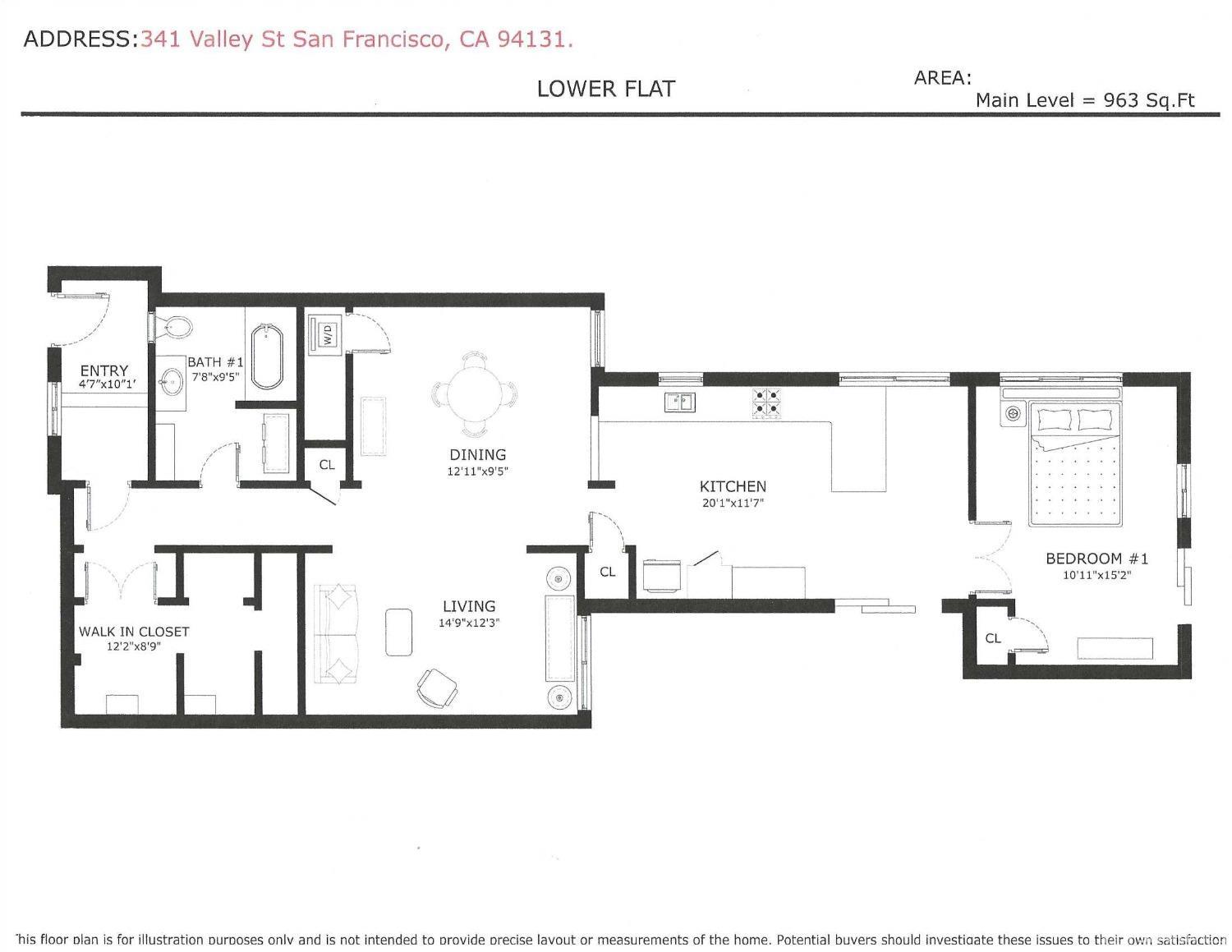 Detail Gallery Image 20 of 24 For 341 Valley St, San Francisco,  CA 94114 - 1 Beds | 1 Baths