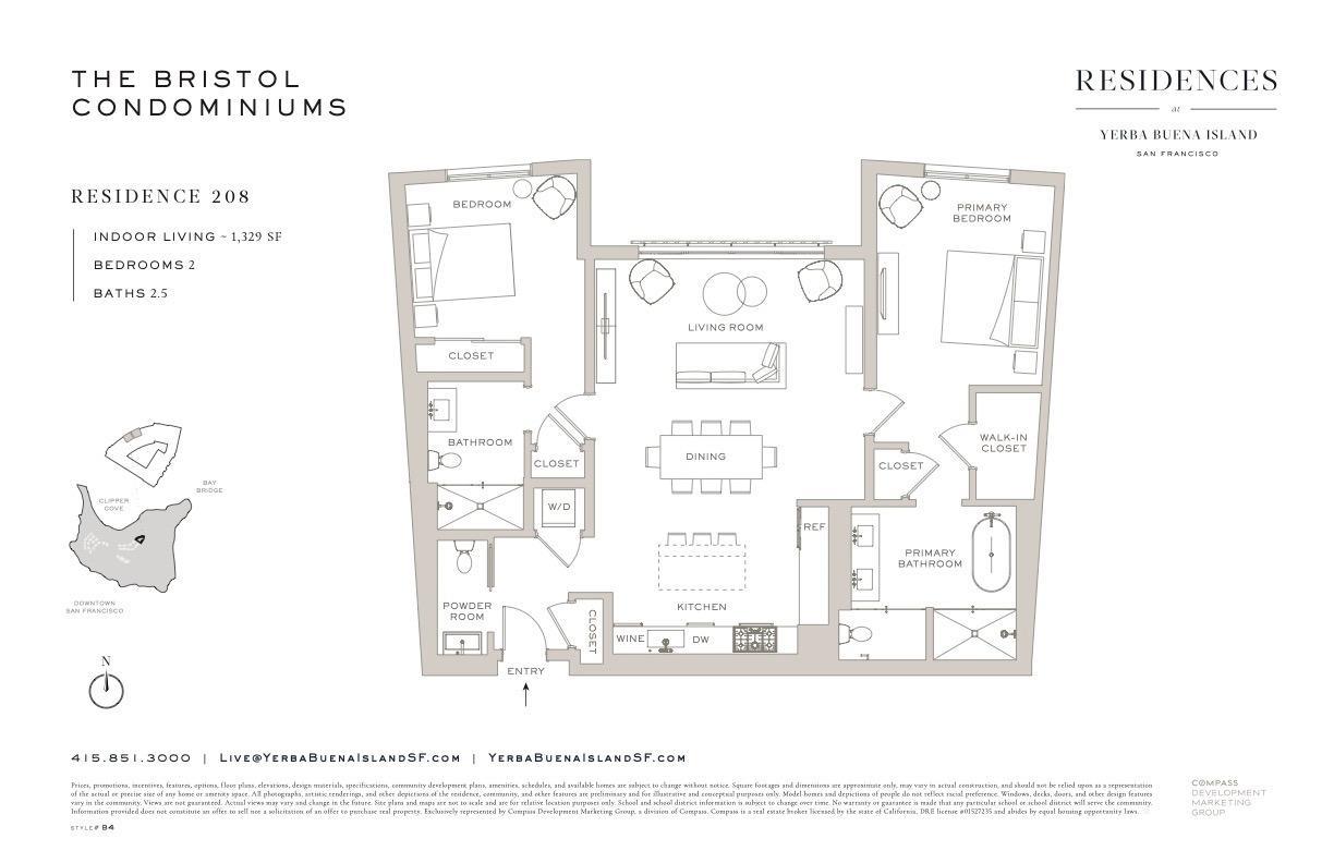 Detail Gallery Image 10 of 39 For 1 Bristol Ct #208,  San Francisco,  CA 94130 - 2 Beds | 2/1 Baths