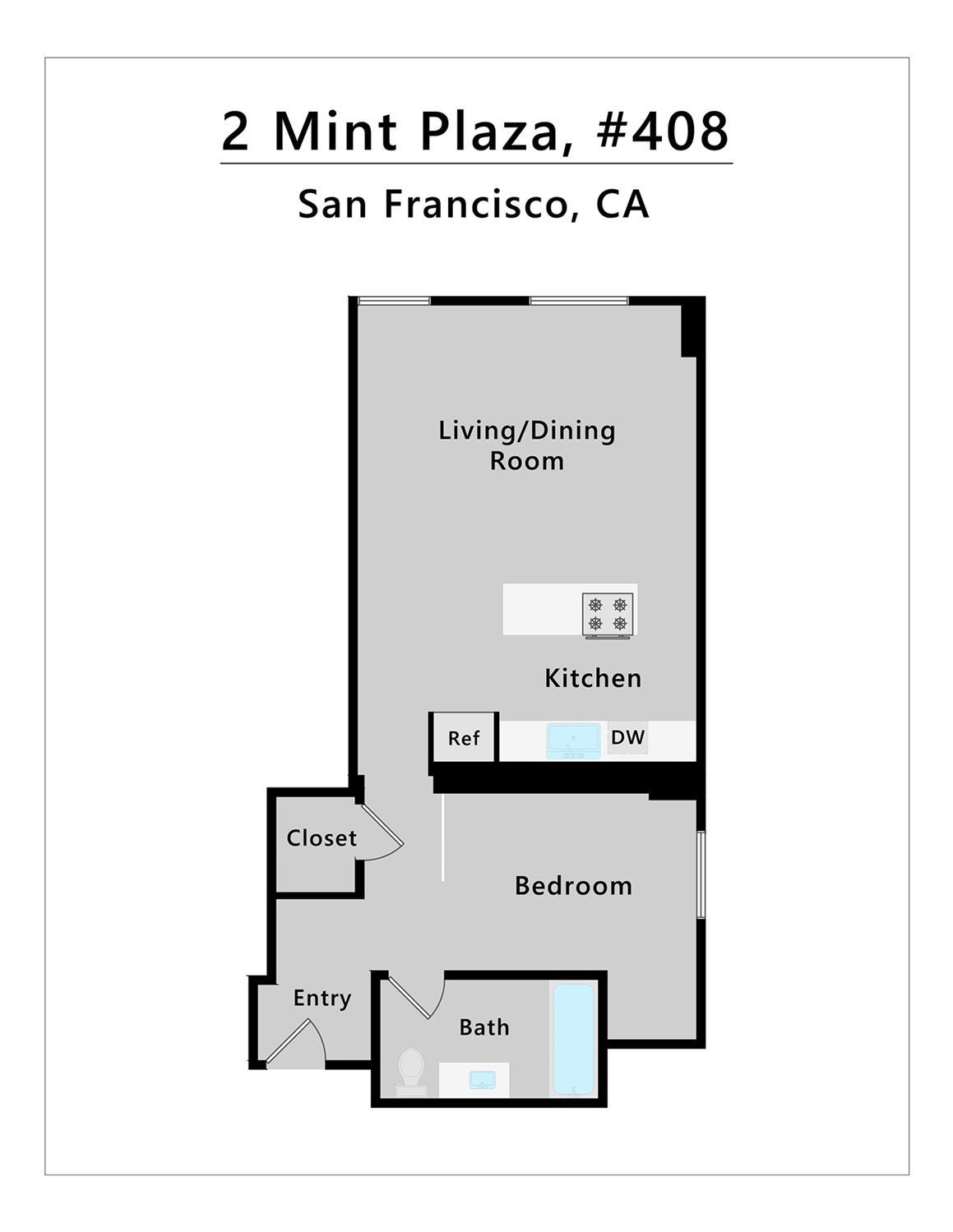 Detail Gallery Image 34 of 34 For 2 Mint Plz #408,  San Francisco,  CA 94103 - 1 Beds | 1 Baths