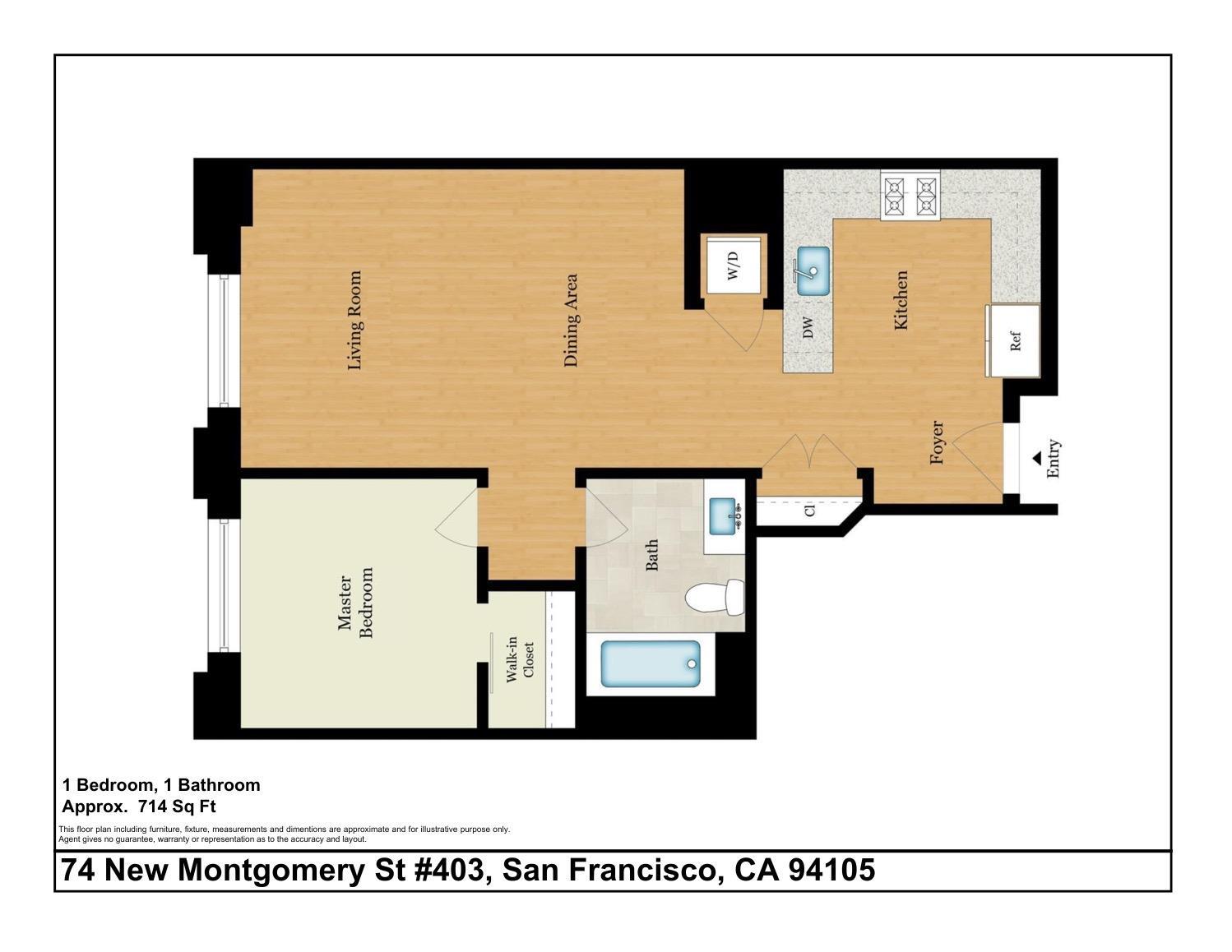 Detail Gallery Image 16 of 71 For 74 New Montgomery St #403,  San Francisco,  CA 94105 - 1 Beds | 1 Baths