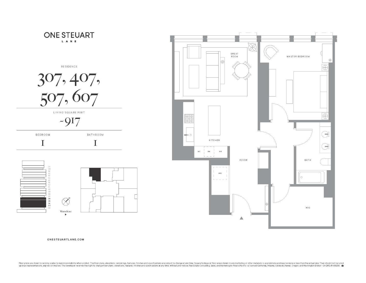 Detail Gallery Image 4 of 19 For 1 Steuart Ln #407,  San Francisco,  CA 94115 - 1 Beds | 1 Baths