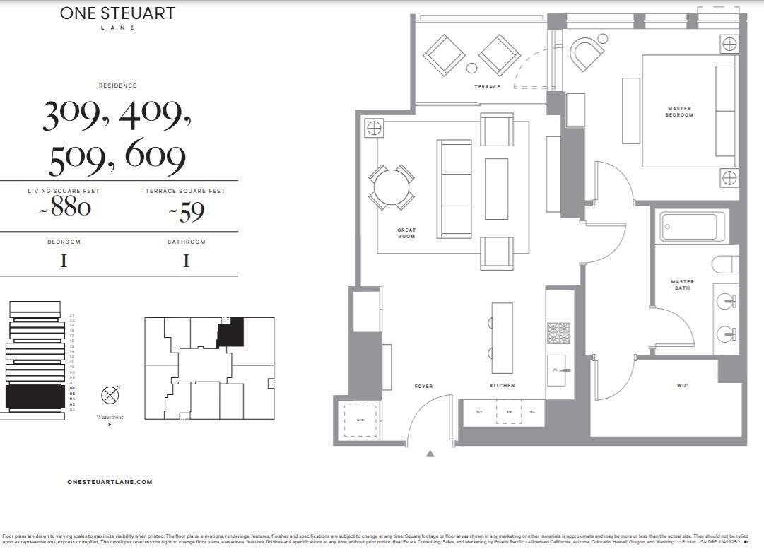 Detail Gallery Image 6 of 22 For 1 Steuart Ln #509,  San Francisco,  CA 94105 - 1 Beds | 1 Baths