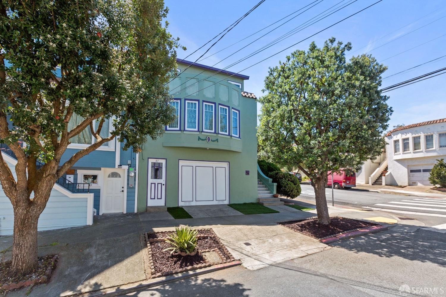 Well-maintained 1920s-era Marina Style home offering 4 bedrooms, 2 full bathrooms, and 2,191 sq ft of charm and versatility in the desirable Crocker Amazon neighborhood. Ideal for multigenerational living, this residence blends period details with modern updates.    The spacious living room features a cozy gas fireplace and large windows, providing ample natural light. A formal dining room is perfect for entertaining and family gatherings. The primary suite boasts a private terrace, ideal for outdoor relaxation. The home also features original hardwood floors on the main level, and plenty of storage, including attic space. A convenient laundry room is located on the upper level.    Outside, the property features **low-maintenance landscaping** and a private patio with a hot tuba peaceful retreat for entertaining or unwinding. The expansive 3-car garage offers generous parking, plus bonus space for a studio, workshop, or gym, and additional storage.    Situated on a quiet residential street, this corner lot property is close to public transportation, parks, shopping, and offers easy access to Highways 101 and 280.