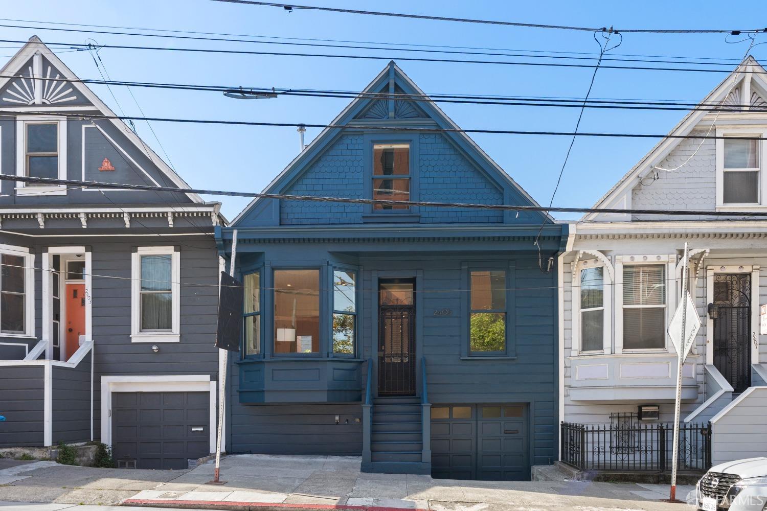 Welcome to 2405 23rd St - a sparkling 2bed/2bath jewel box in the heart of the Inner Mission. This charming house offers light-filled living, thoughtfully designed for comfort, connection, and everyday joy. Step inside and be greeted by soaring ceilings and warm bamboo/wood floors that add character throughout, while the open layout flows effortlessly from living to dining to the heart of the home: a stylish kitchen where timeless design meets modern function. With 1 bed on the main level and a spacious ensuite retreat upstairs, there's flexibility for guests, work-from-home, or room to spread out. But the magic doesn't stop there - 2 decks + a south-facing patio invite you outdoors, where sun-soaked afternoons + peaceful evenings await. Think morning coffee on the deck, alfresco dinners under the stars, and a yard that's truly your own slice of serenity. Bonus features: office nook, laundry room, generous storage + 1-car garage. Moments from vibrant 24th St - home to legendary eateries, cool cafs, and local markets. Close to SF General, Potrero Del Sol park, Tartine, Heath Ceramics, and The Morris. Easy access to BART, HWY 101/280 + transit. 2405 23rd St isn't just a home - it's the lifestyle you've been dreaming of, wrapped in classic Victorian charm and soaked in sunshine.