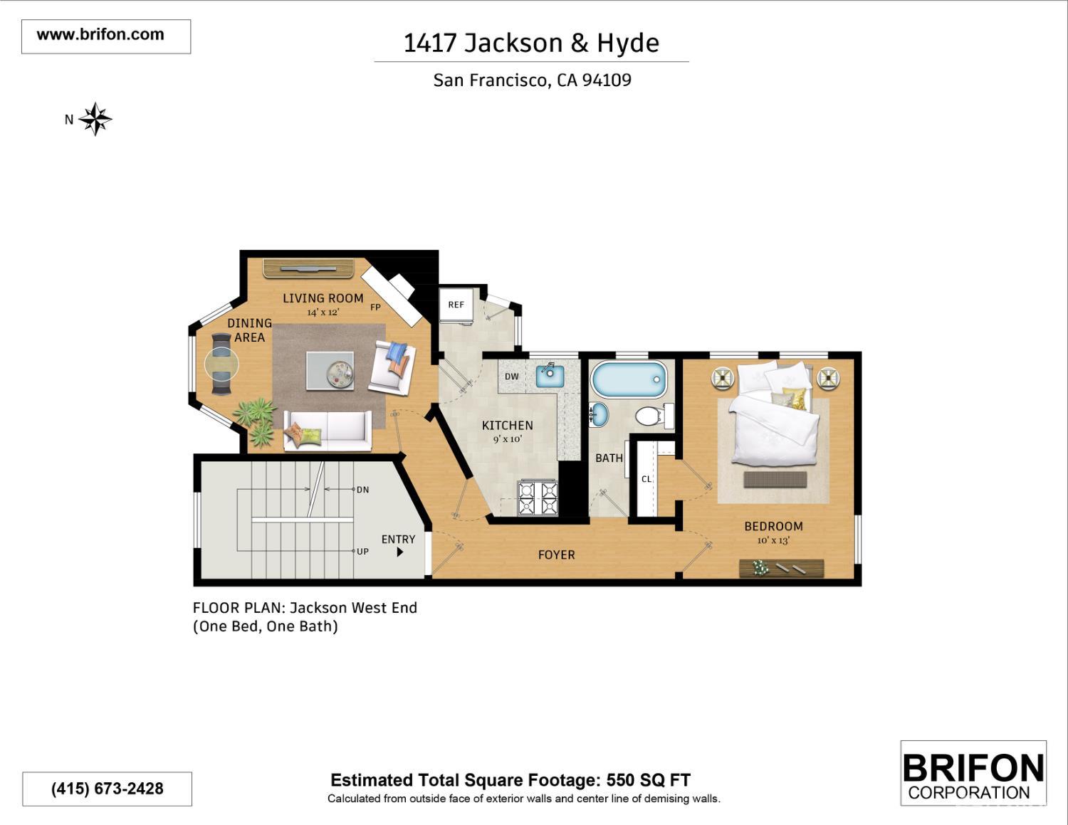 Detail Gallery Image 6 of 18 For 1417 Jackson St, San Francisco,  CA 94109 - 1 Beds | 1 Baths