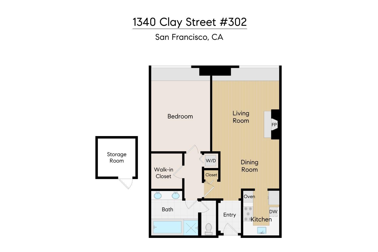 Detail Gallery Image 15 of 15 For 1340 Clay St #302,  San Francisco,  CA 94109 - 1 Beds | 1 Baths