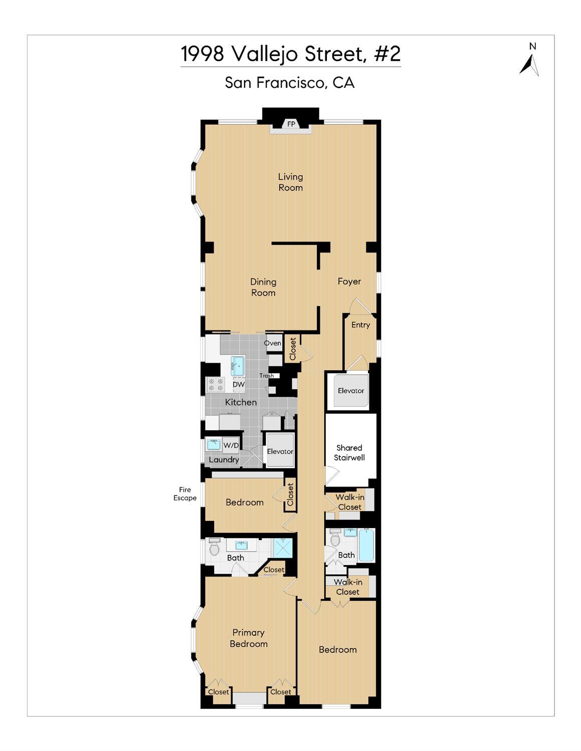 Detail Gallery Image 41 of 41 For 1998 Vallejo St #2,  San Francisco,  CA 94123 - 3 Beds | 2 Baths