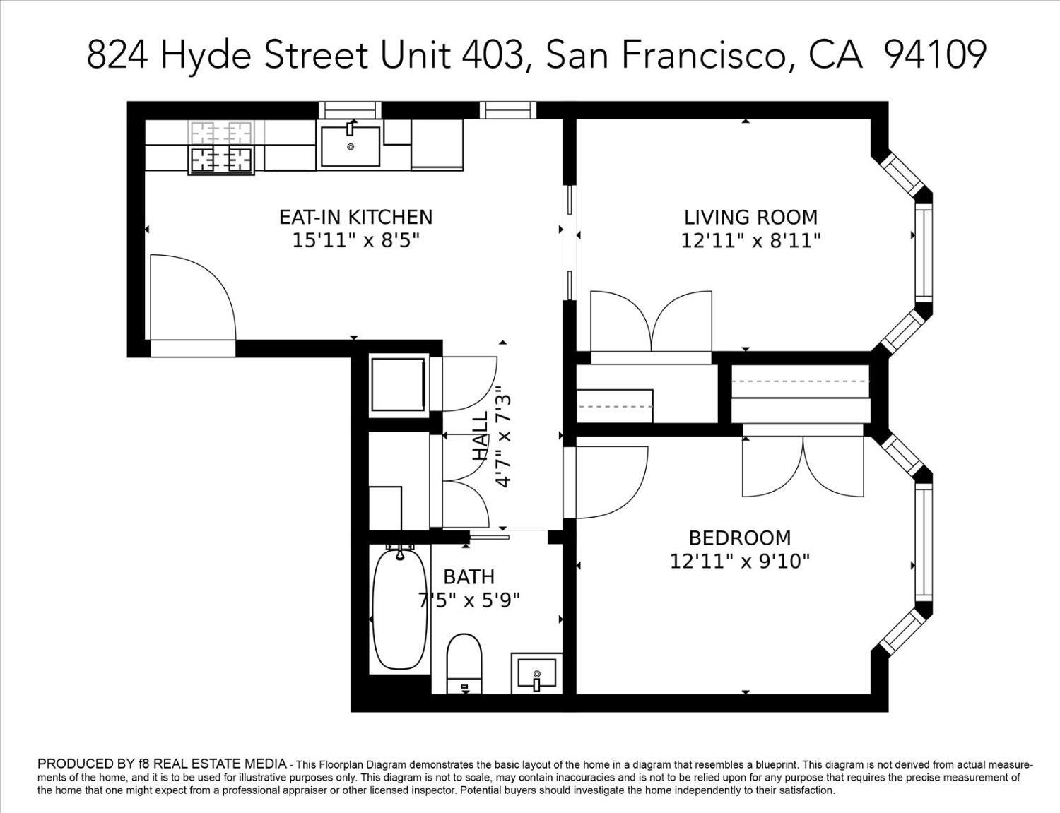 Detail Gallery Image 15 of 20 For 824 Hyde St #403,  San Francisco,  CA 94109 - 2 Beds | 1 Baths