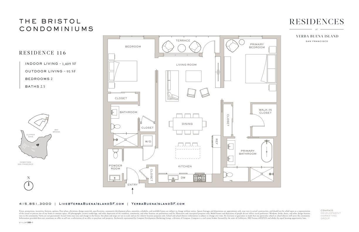 Detail Gallery Image 18 of 54 For 1 Bristol Ct #116,  San Francisco,  CA 94130 - 2 Beds | 2/1 Baths