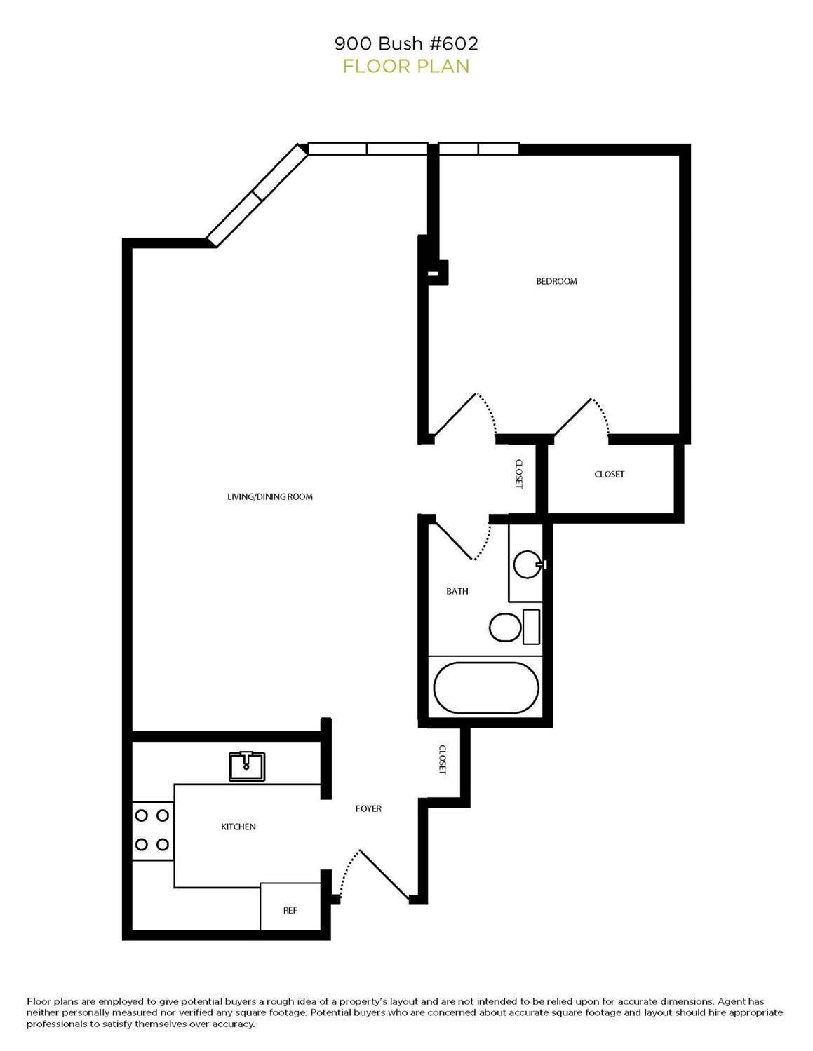 Detail Gallery Image 4 of 13 For 900 Bush St #602,  San Francisco,  CA 94109 - 1 Beds | 1 Baths