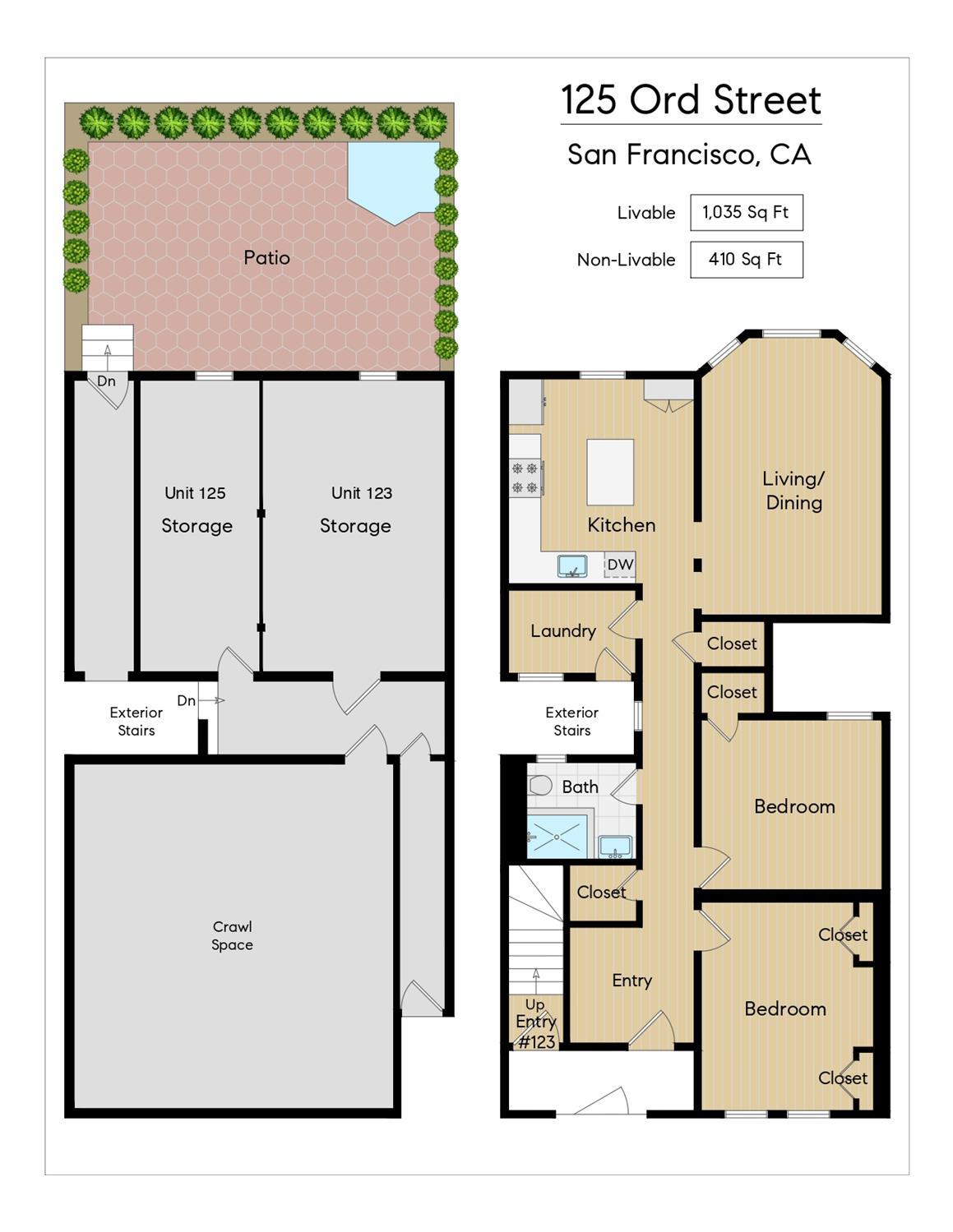 Detail Gallery Image 23 of 30 For 125 Ord St, San Francisco,  CA 94114 - 2 Beds | 1 Baths