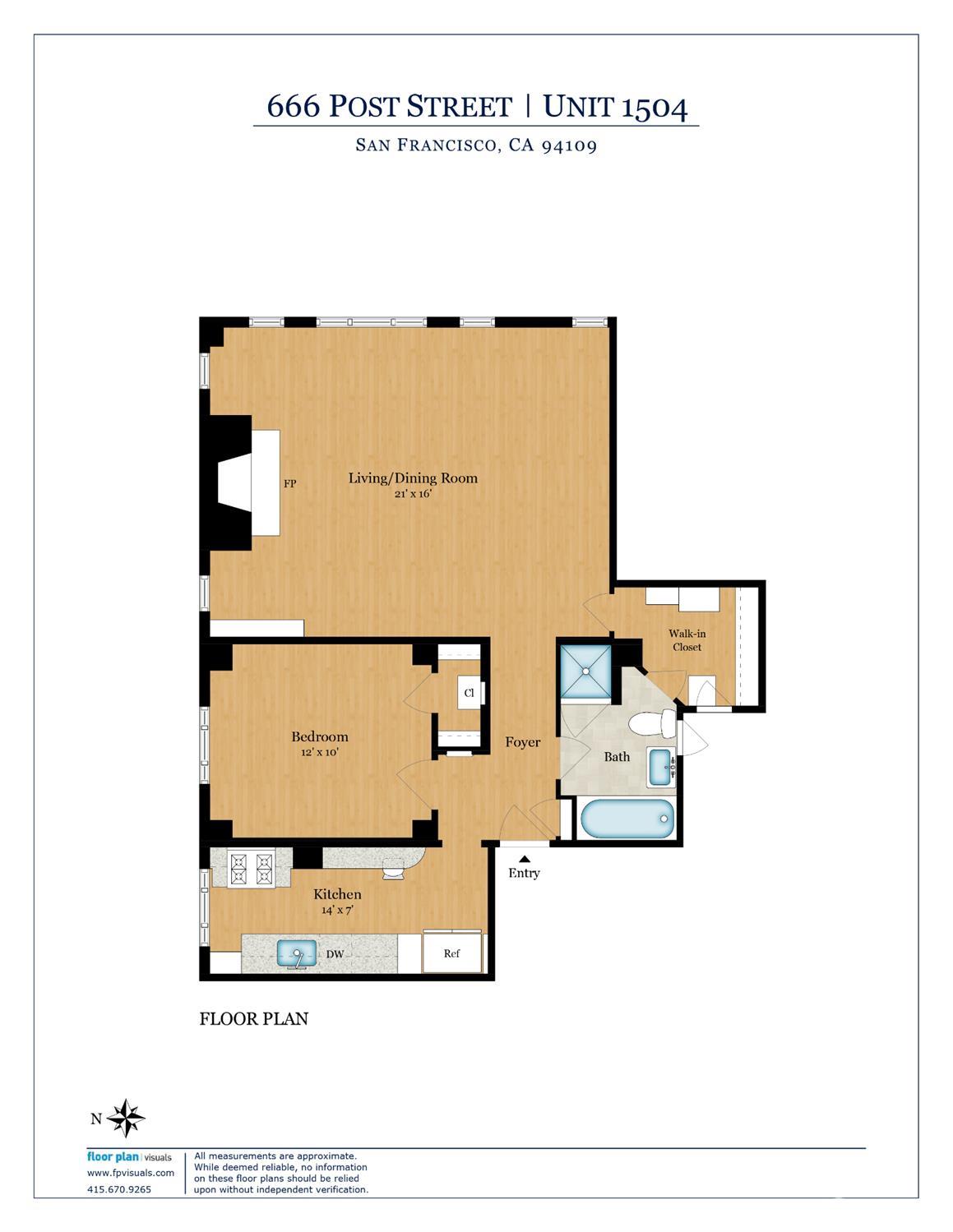 Detail Gallery Image 19 of 34 For 666 Post St #1504,  San Francisco,  CA 94109 - 1 Beds | 1 Baths