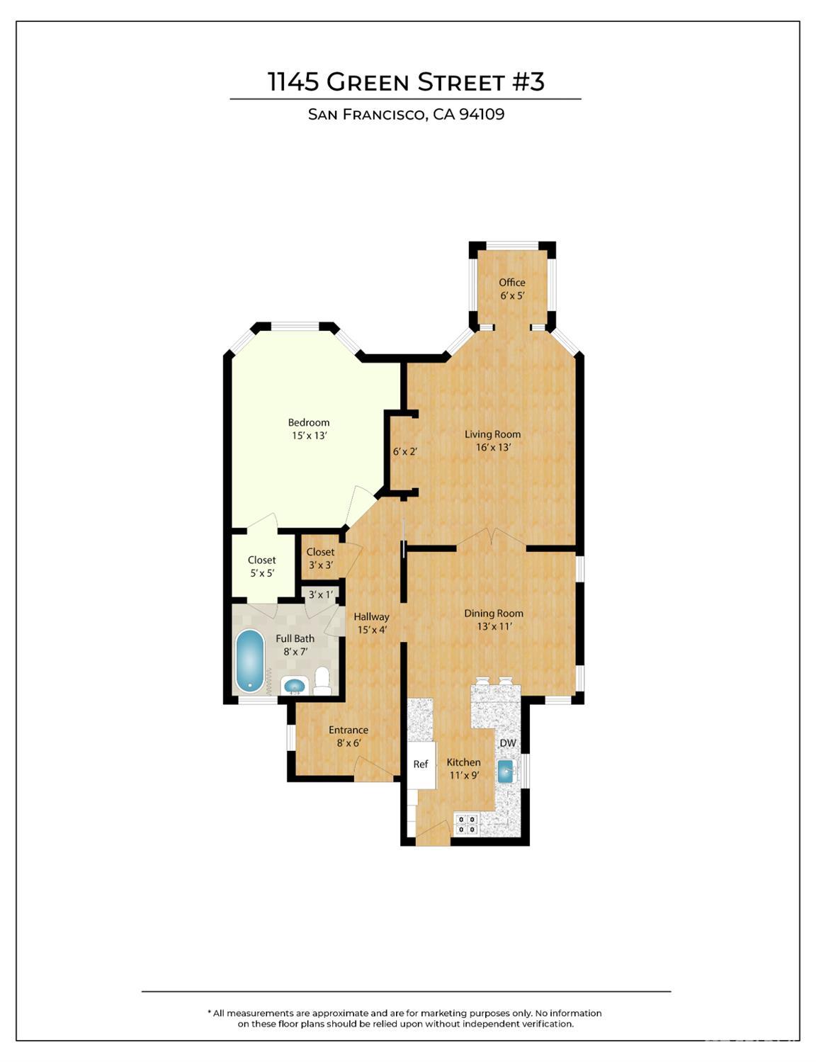 Detail Gallery Image 28 of 28 For 1145 Green St #3,  San Francisco,  CA 94109 - 1 Beds | 1 Baths