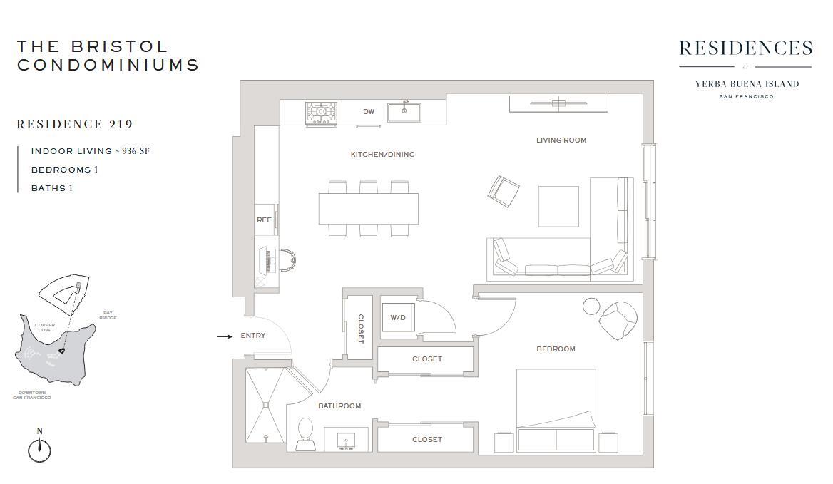 Detail Gallery Image 11 of 23 For 1 Bristol Ct #211,  San Francisco,  CA 94130 - 1 Beds | 1 Baths