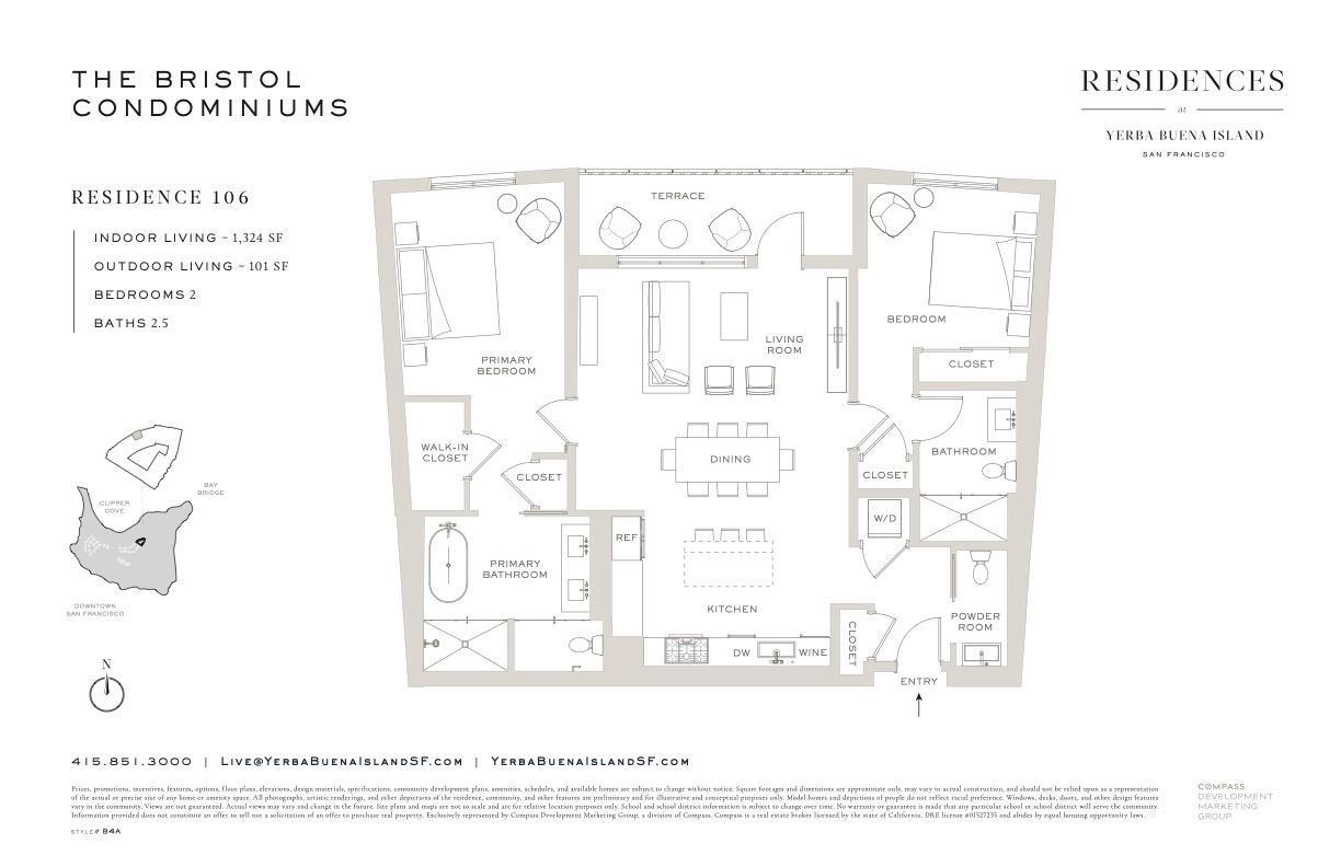 Detail Gallery Image 18 of 56 For 1 Bristol Ct #106,  San Francisco,  CA 94130 - 2 Beds | 2/1 Baths