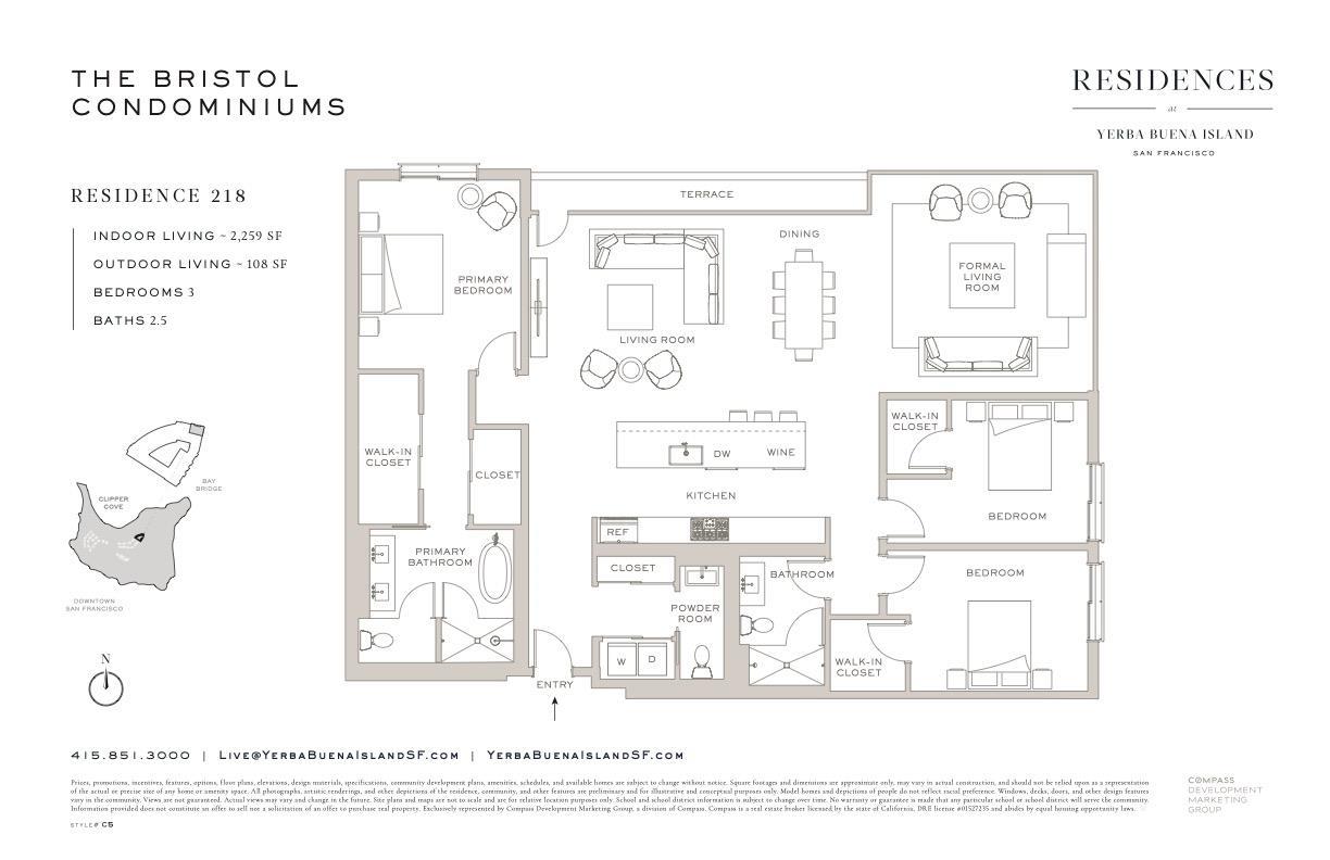 Detail Gallery Image 17 of 50 For 1 Bristol Ct #218,  San Francisco,  CA 94130 - 3 Beds | 3/1 Baths