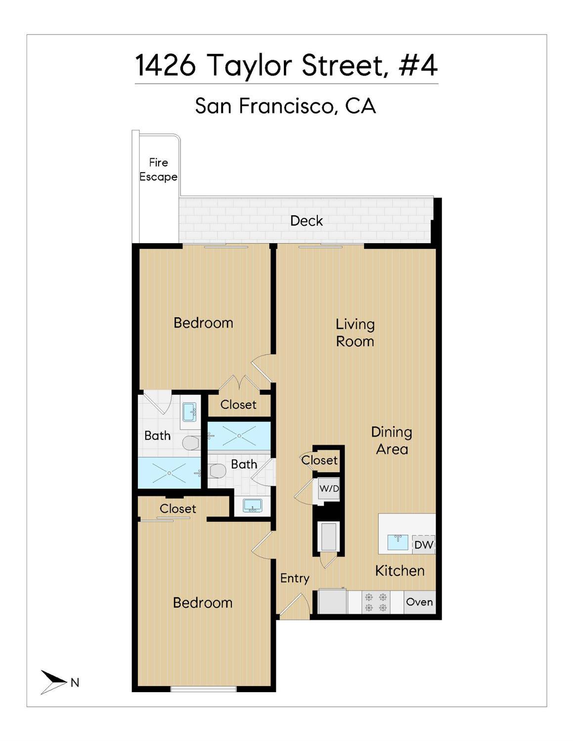Detail Gallery Image 19 of 19 For 1426 Taylor St #4,  San Francisco,  CA 94133 - 2 Beds | 2 Baths