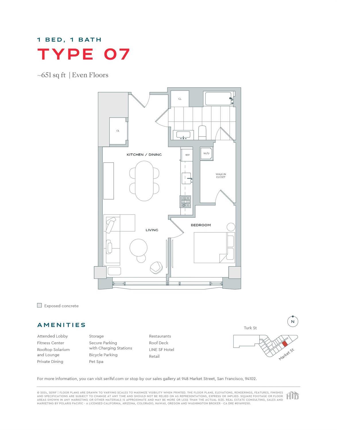 Detail Gallery Image 6 of 13 For 960 Market St #807,  San Francisco,  CA 94102 - 1 Beds | 1 Baths