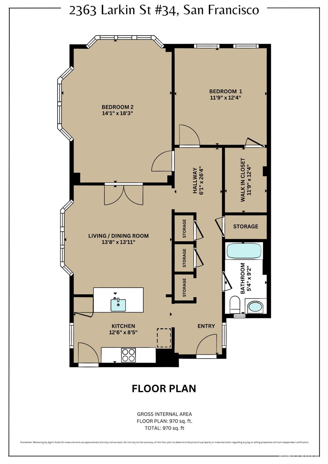 Detail Gallery Image 40 of 40 For 2363 Larkin St #34,  San Francisco,  CA 94109 - 2 Beds | 1 Baths