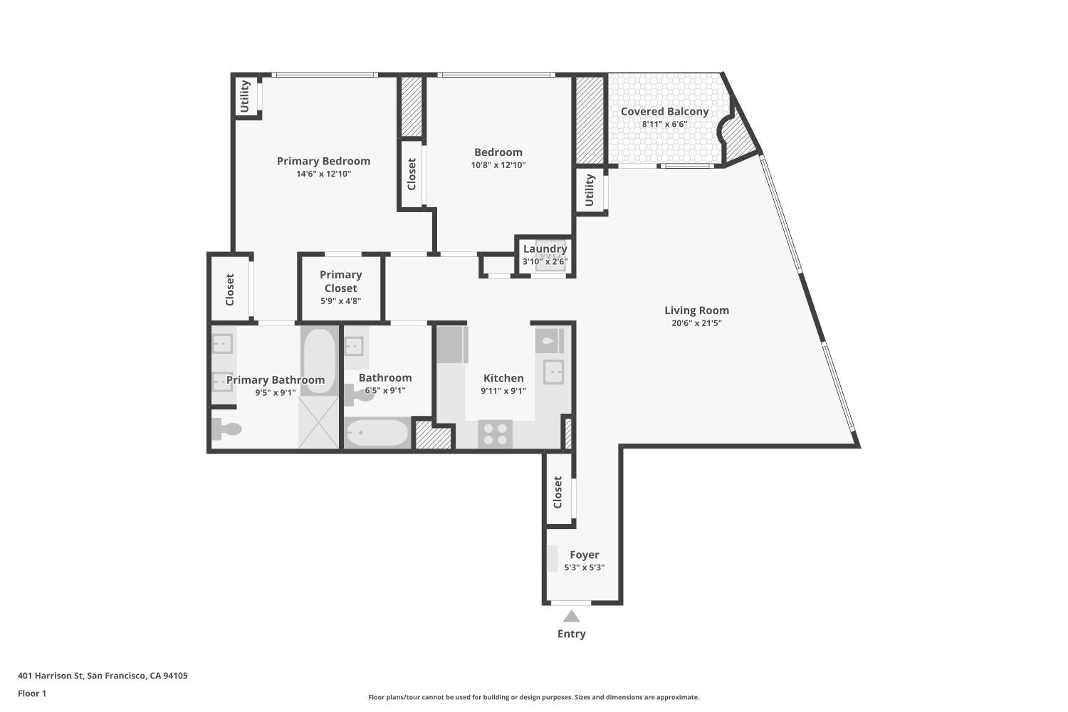 Detail Gallery Image 3 of 51 For 401 Harrison St 6c,  San Francisco,  CA 94105 - 2 Beds | 2 Baths