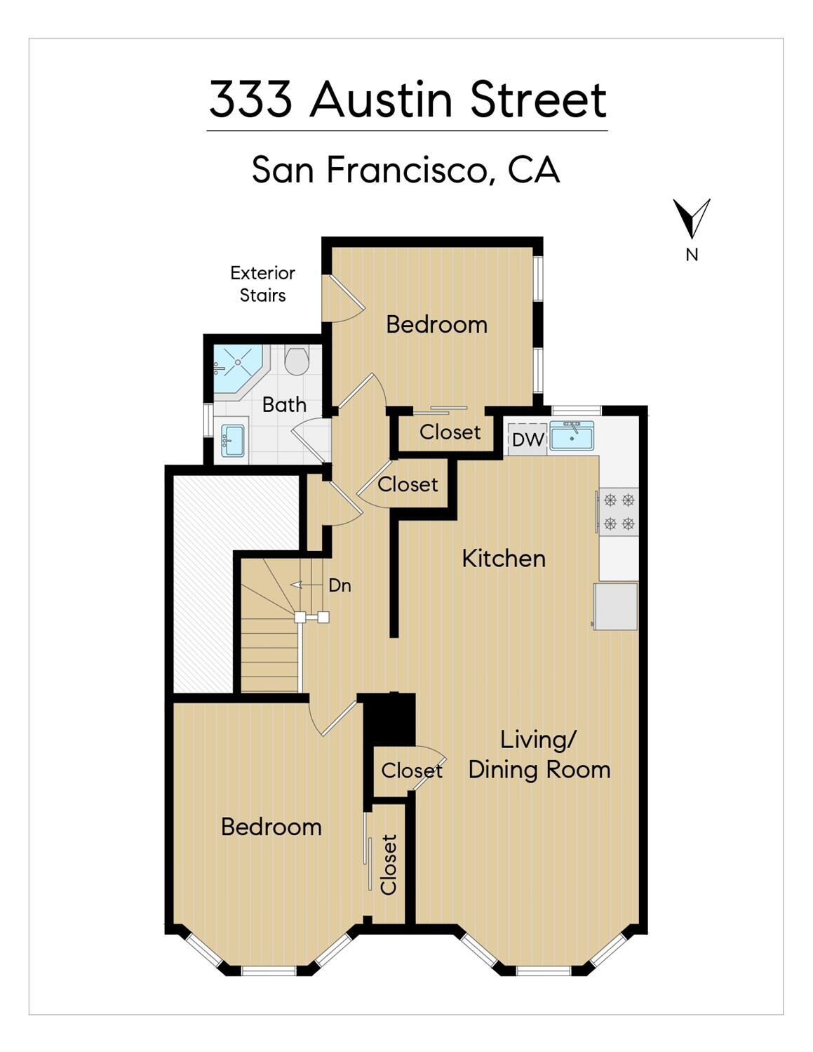Detail Gallery Image 17 of 18 For 333 Austin St, San Francisco,  CA 94109 - 2 Beds | 1 Baths