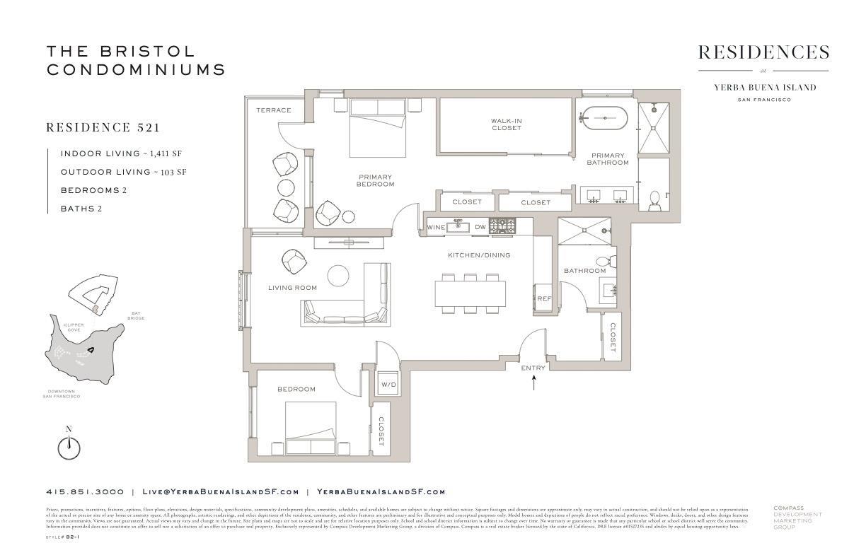 Detail Gallery Image 27 of 60 For 1 Bristol Ct #521,  San Francisco,  CA 94130 - 2 Beds | 2 Baths