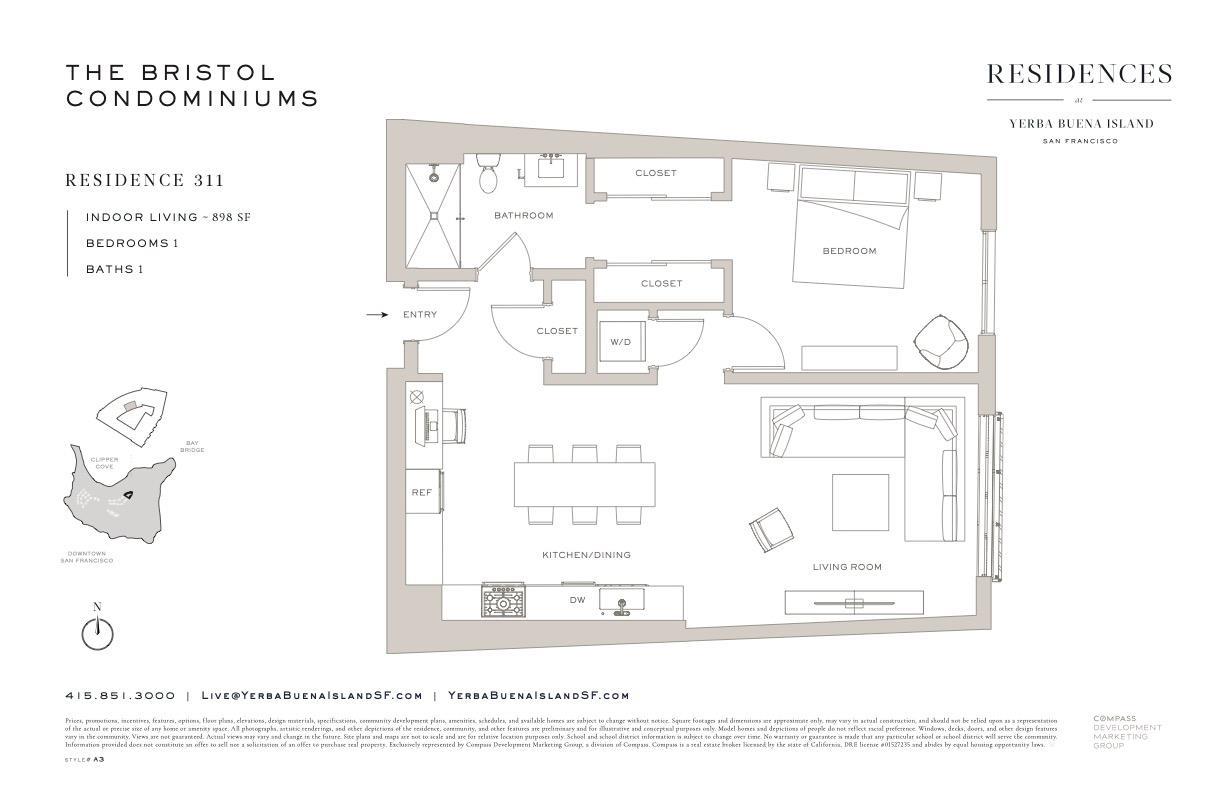 Detail Gallery Image 18 of 53 For 1 Bristol Ct #311,  San Francisco,  CA 94130 - 1 Beds | 1 Baths