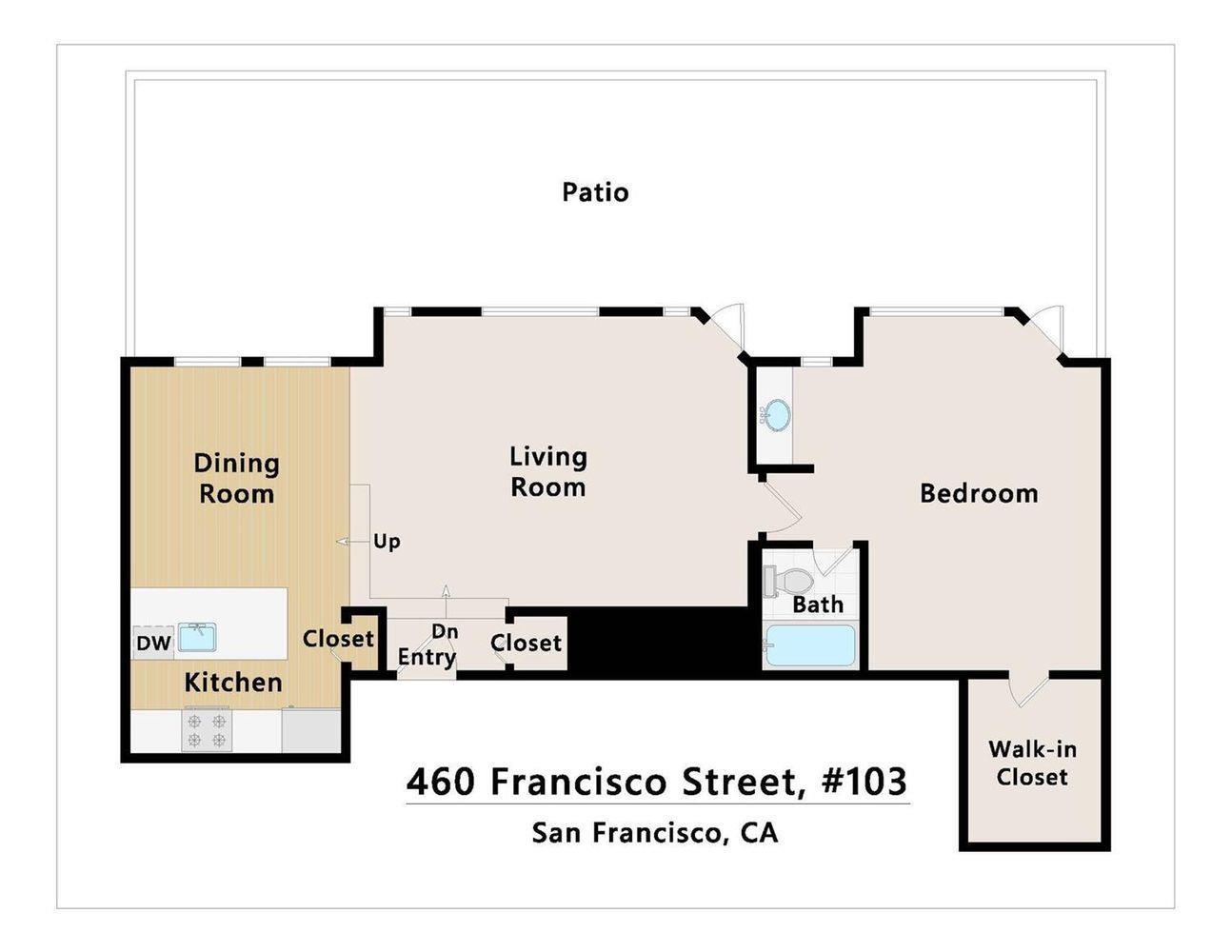 Detail Gallery Image 24 of 24 For 460 Francisco St #103,  San Francisco,  CA 94133 - 1 Beds | 1 Baths