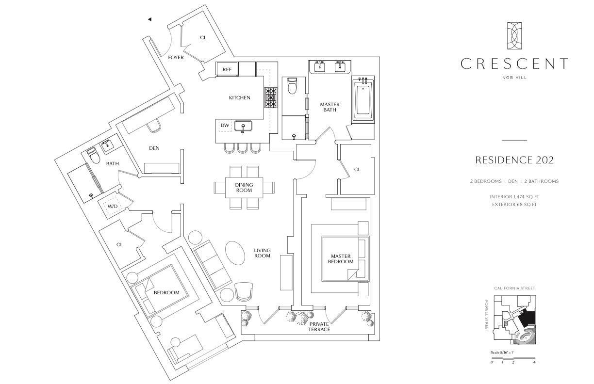 Detail Gallery Image 7 of 40 For 875 California St #202,  San Francisco,  CA 94108 - 2 Beds | 2 Baths