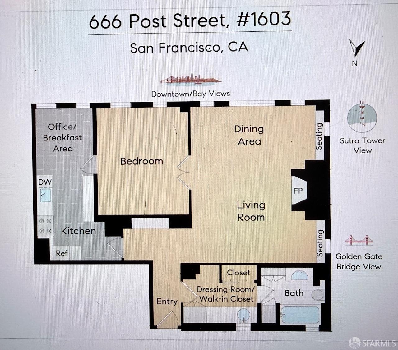 Detail Gallery Image 44 of 44 For 666 Post St #1603,  San Francisco,  CA 94109 - 1 Beds | 1 Baths