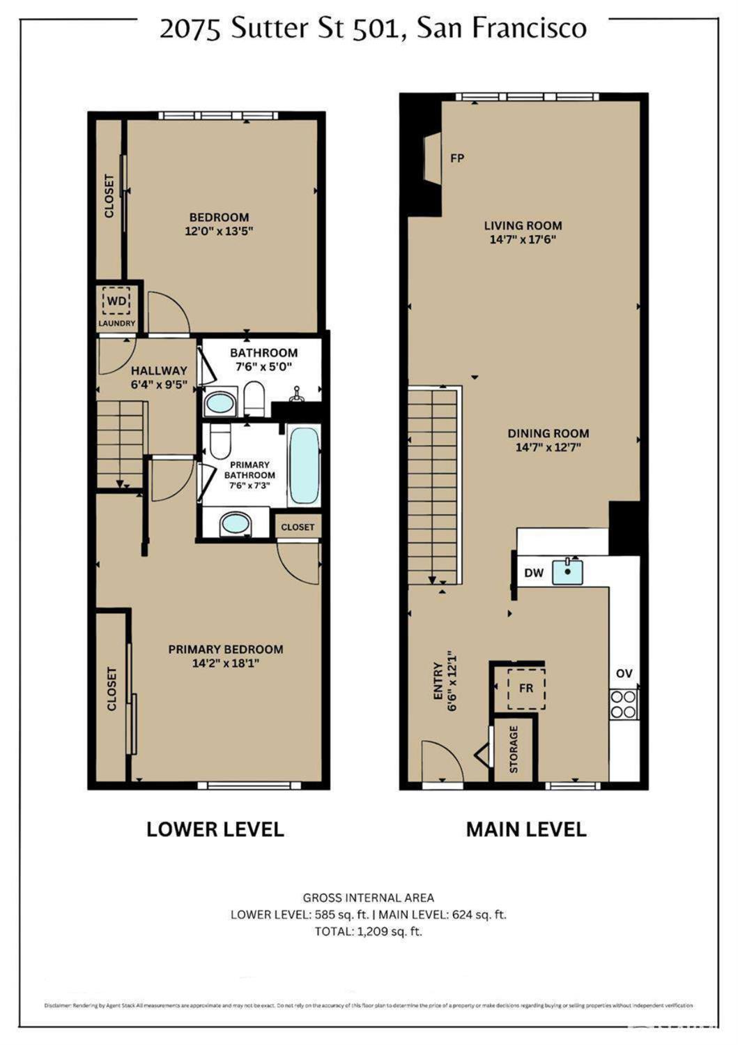 Detail Gallery Image 20 of 20 For 2075 Sutter St #501,  San Francisco,  CA 94115 - 2 Beds | 2 Baths