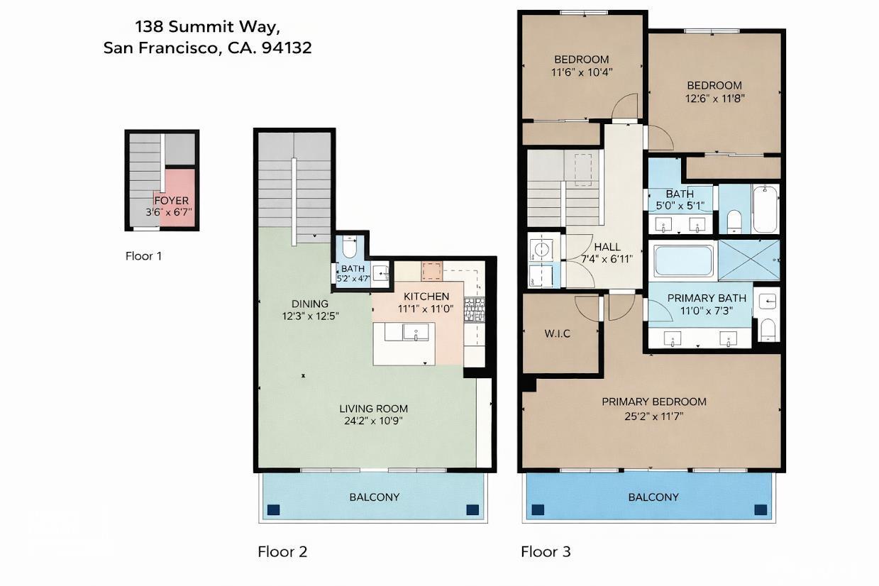 Detail Gallery Image 2 of 48 For 138 Summit Way #138,  San Francisco,  CA 94132 - 3 Beds | 2/1 Baths