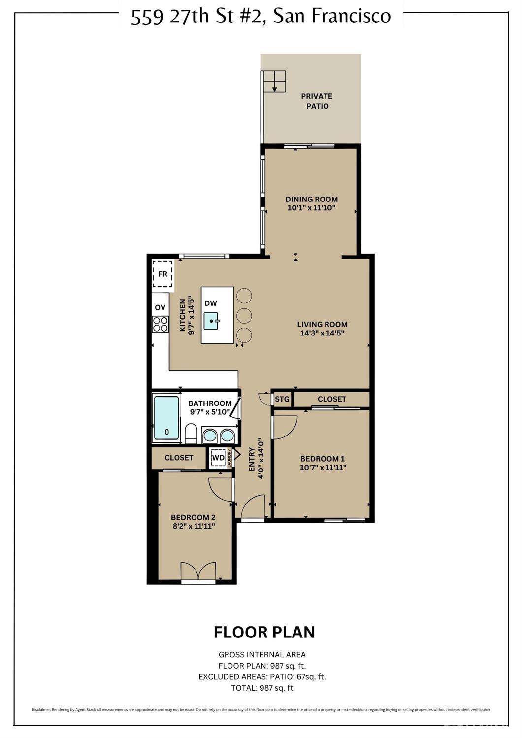 Detail Gallery Image 34 of 34 For 559 27th St #2,  San Francisco,  CA 94131 - 2 Beds | 1 Baths