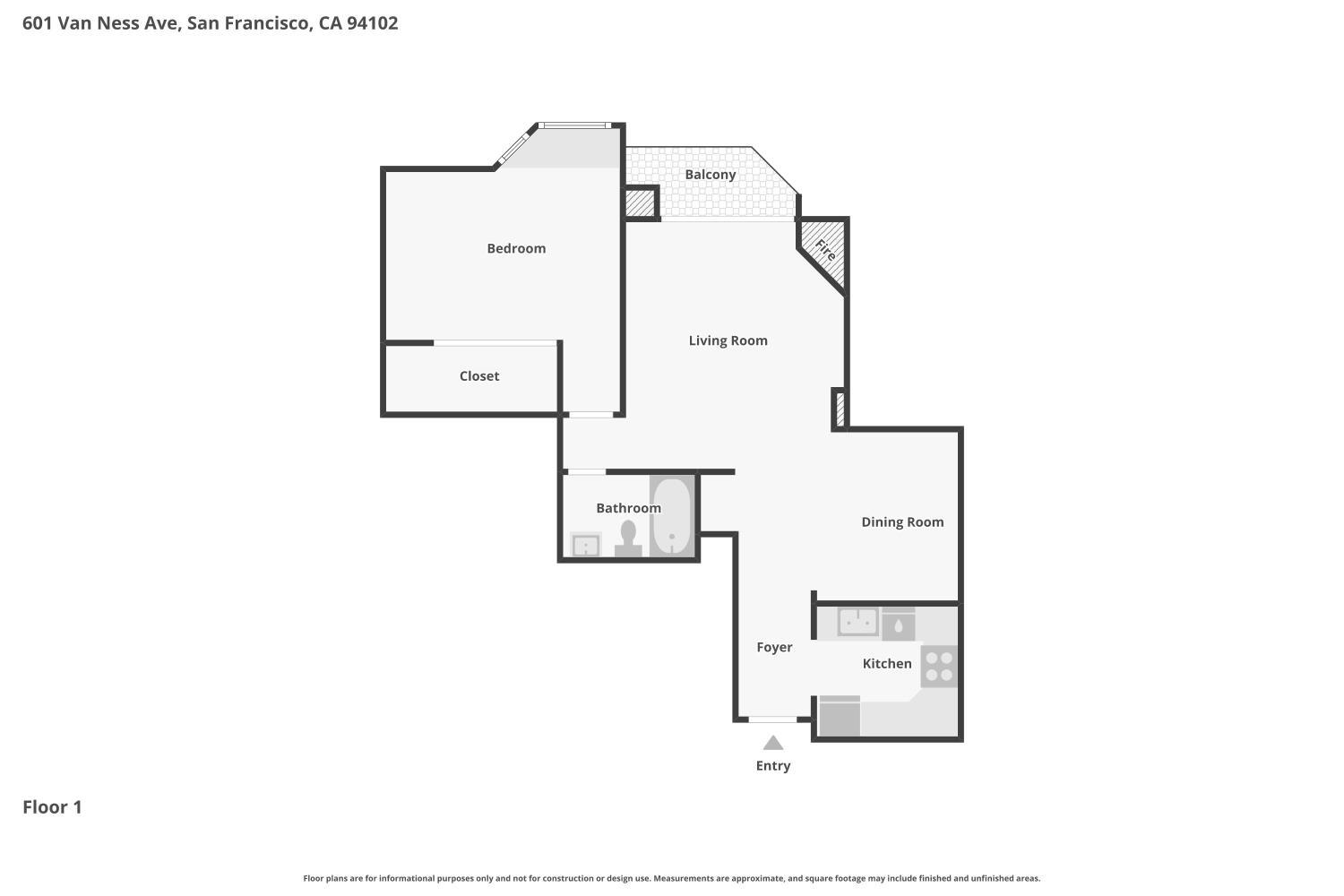 Detail Gallery Image 47 of 47 For 601 Van Ness Ave #1112,  San Francisco,  CA 94102 - 1 Beds | 1 Baths