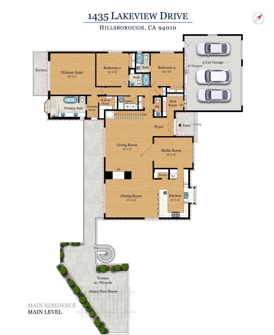 Detail Gallery Image 93 of 95 For 1435 Lakeview Dr, Hillsborough,  CA 94010 - 6 Beds | 5/1 Baths