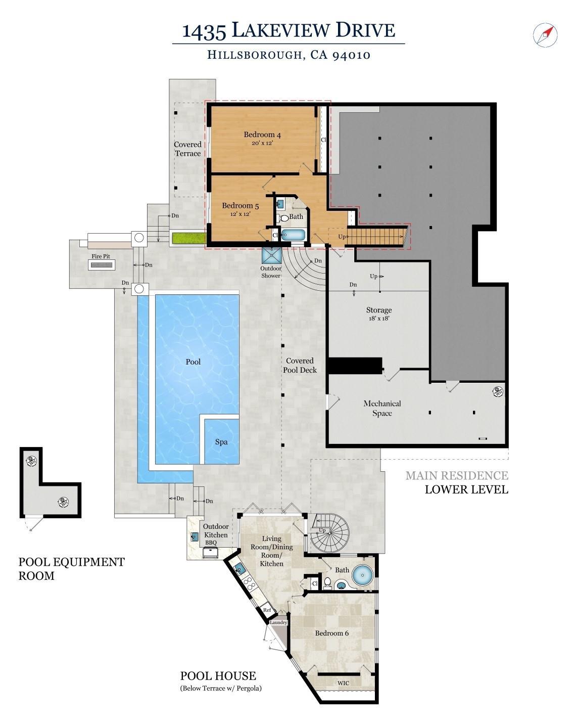 Detail Gallery Image 94 of 95 For 1435 Lakeview Dr, Hillsborough,  CA 94010 - 6 Beds | 5/1 Baths