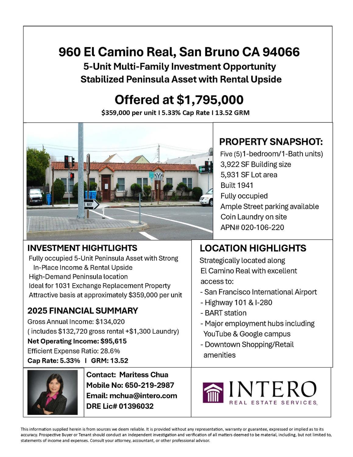 Detail Gallery Image 3 of 5 For 960 El Camino Real St, San Bruno,  CA 94066 - – Beds | – Baths