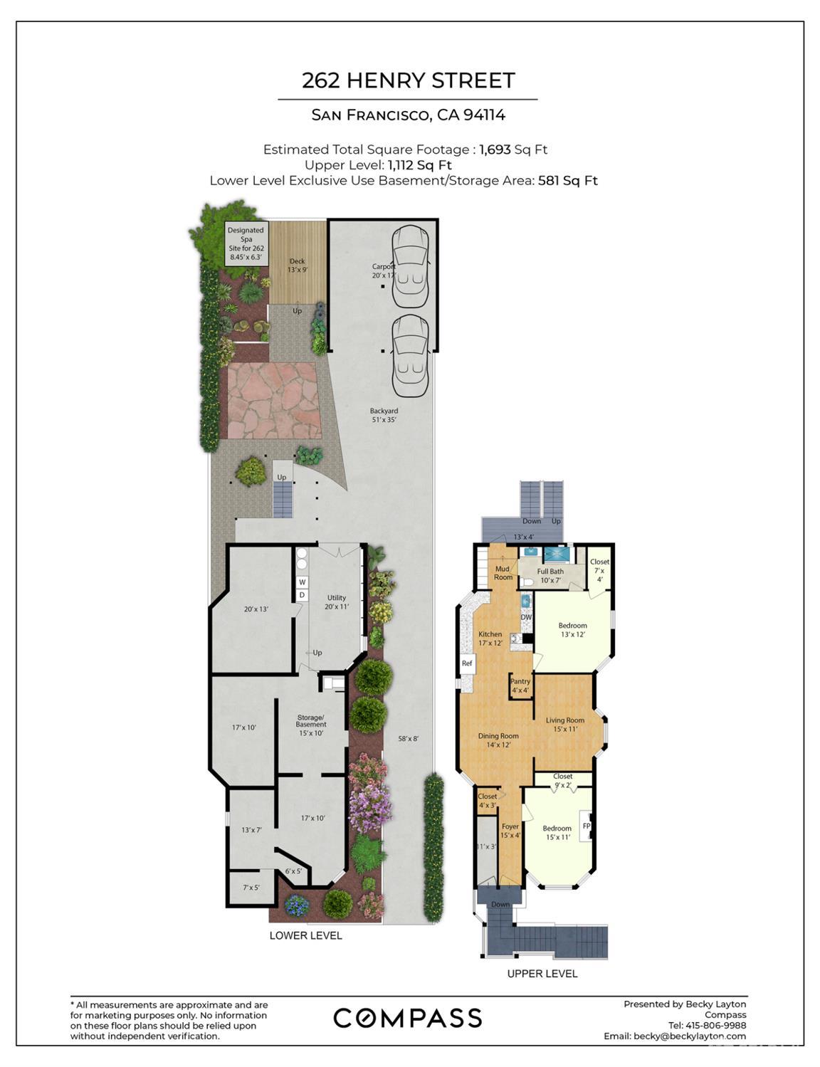 Detail Gallery Image 42 of 42 For 262 Henry St, San Francisco,  CA 94114 - 2 Beds | 1 Baths