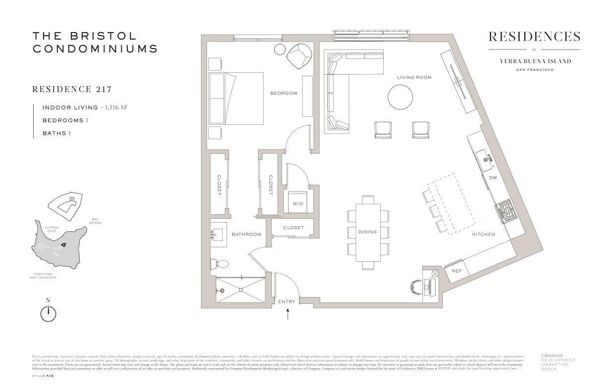 Detail Gallery Image 10 of 39 For 1 Bristol Ct #217,  San Francisco,  CA 94130 - 1 Beds | 1 Baths