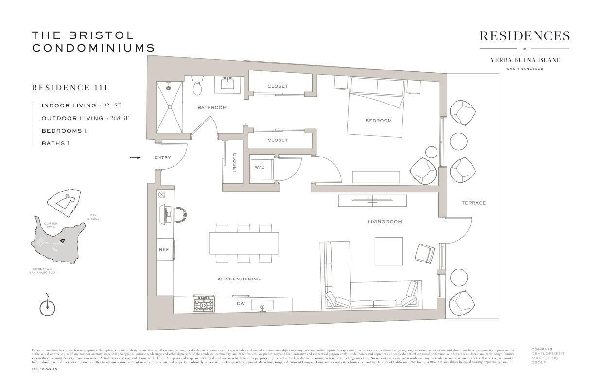 Detail Gallery Image 19 of 53 For 1 Bristol Ct #111,  San Francisco,  CA 94130 - 1 Beds | 1 Baths